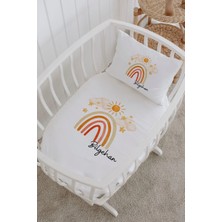 Lilabio Isme Özel %100 Pamuk Lastikli Park Yatak Çarşaf Seti (60X120) Güneş