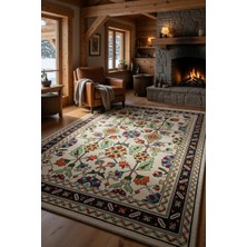 Kilim Home Anadolu Etnik Desenli Kaymaz Taban Halı – Krem Zemin Dekoratif Salon Halısı
