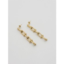 The Originals Çelik Zincir Ataç Model Küpe Gold Renk