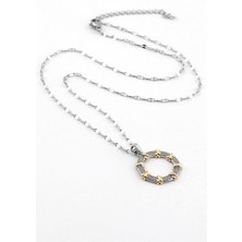 The Originals 316L Çelik Halka Figürlü x Detaylı Gümüş Renk Kolye 45CM