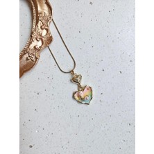 The Originals Kadın Çelik Incili Kalp Colours Sanat Kolye