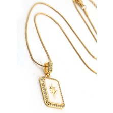 The Originals Kadın Çelik Kuzey Yıldızı Figürlü Gold Renk Tarot Kolye 45CM
