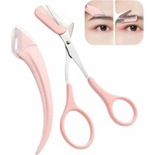 Renklime Taraklı Kaş Makası ve Ustura Seti Kaş Düzeltme Makası Kaş Bıyık Alma Aleti