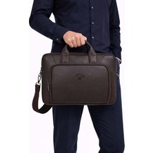Derise Club Unisex, Kahverengi Dosya Tablet Notebook Çantası, 14 Inç Laptop ve Evrak Çantası