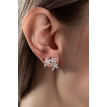 Two Arts Kadın 925 Ayar Gümüş 3’lü Yıldız Küpe | 14K Altın Kaplama | Hediye Kutusunda