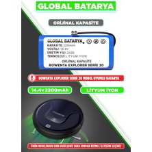 Global Batarya Rowenta Explorer Serıe 20 Uyumlu Akıllı Robot Süpürge Bataryası 14.4V 2200MAH Pil ( Kapasite)