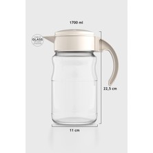 Renga Spiro 1700 ml Bej Kapaklı Cam Sürahi 111031