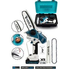 Normadia Mavi Renkli, Kömürsüz Motorlu, Şarjlı El Testeresi, Ağaç ve Dal Kesimi