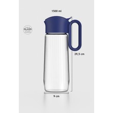 Renga Luvia 1500 ml Cam Gravürlü Sürahi 111034 Mavi