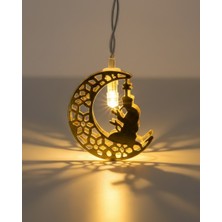 Renklime Ramazan Temalı Ay Içinde Secde Eden Adam LED Peri Işığı