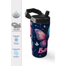 Coral High Kelebek Desenli Katlanır Ağızlıklı Çelik Termos 600 ml 38905
