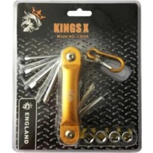 Kings L0058 Tornavida, Lokma, Birinci Sınıf Anahtarlık Set, Çok Amaçlı 12 Parça Set