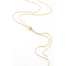 The Originals Ithal Vip Zirkon Taşlı Tasarım Zincir Y Dekolte Kolye Gold Renk
