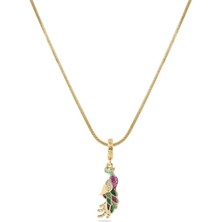 The Originals 316L Çelik Tavus Kuşu Figürlü Gold Renk Kolye 45CM