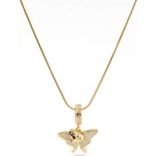 The Originals 316L Çelik Kelebek Figürlü Gold Renk Kolye 45CM