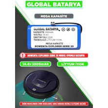Global Batarya Rowenta Explorer Serıe 20 Uyumlu Akıllı Robot Süpürge Bataryası 14.4V 3500MAH Pil (Mega Kapasite)