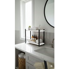 Bambeds Mobilya Metal Mutfak Tezgah Üstü Organizer 2 Yüksek Raflı Banyo Mutfak Düzenleyici