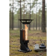 Özmen Soba Mini Kamp Pelet Sobası - Portatif Taşınabilir Dış Mekan Bahçe Sobası