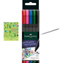 Faber-Castell Grip Finepen Ince Keçe Uçlu Kalem Seti, 5’li, ... +2 Parça Fırsat Seti
