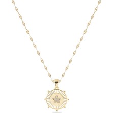 The Originals 316L Çelik Yıldızlı Madalyon Figürlü Gold Renk Kolye 45CM