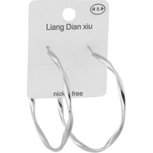 The Originals Ithal Vip Gümüş Renk Burgu Halka Küpe (Çap 6 Cm)