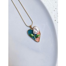 The Originals Kadın Çelik Incili Colours Çiçek Sanat Kolye