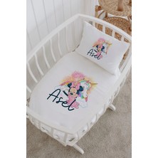 Lilabio Isme Özel %100 Pamuk Lastikli Park Yatak Çarşaf Seti (60X120) Unicorn Minnie