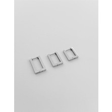 The Originals Çelik Kare Küpe Üçlü Silver Renk