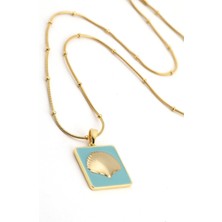 The Originals Kadın Çelik Deniz Kabuğu Figürlü Gold Renk Kolye 45CM