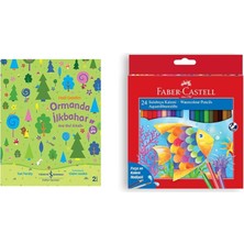 Faber-Castell Karton Kutu Sulu Boya Kalemi, 24 Renk, Suda Çö... +1 Parça Fırsat Seti