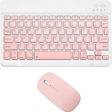 Maxgo 3160 Bluetooth Klavye Mouse Seti Şarjlı Türkçe Tüm Tablet ve Telefonlar ile Uyumlu Pembe