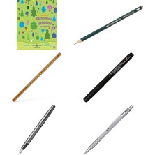 Faber-Castell Castell 9000 Dereceli Kurşun Kalem F... +5 Parça Fırsat Seti