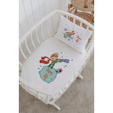 Lilabio Isme Özel %100 Pamuk Lastikli Park Yatak Çarşaf Seti (60X120) Küçük Prens