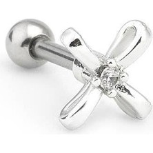 The Originals Çelik Tragus Piercing Çiçek Figürlü Zirkon Taşlı