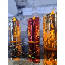 Ceritoğlu Happy Christmas Işıklı Mum-Dekoratif-Romantik - 3' Lü 3 Renk 7x3.5 cm Pili Içinde Düğmeli