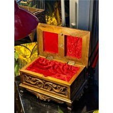 Ceritoğlu Kilitli Mücevher Kutusu - Ahşap Işlemeli Dekoratif Kutu- Şık-Çok Amaçlı- Şifreli Kutu