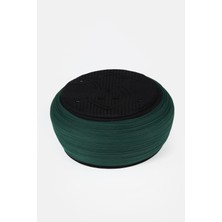 Sarıkhane Namaz Sarığı - Yeşil Kumaş - Siyah Takke - Yuvarlak Sarım - Nâli Şerif - 7 Metre