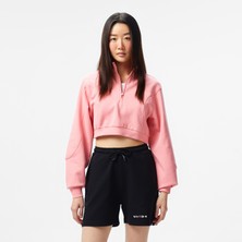 United4 Unıted4 Örme Crop Kadın Pembe Sweatshirt