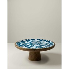 Gemboss Mango Ağacı Ayaklı Kek Standı Sunumluk 30X30X13,50 cm Blue