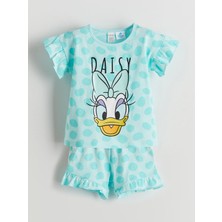 Lc Waikiki Yeni Sezon Daisy Duck Baskılı Kız Bebek Şortlu Pijama Takımı