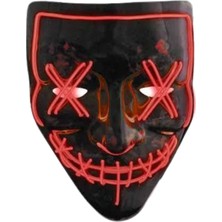 Renklime Hallowen Parti Maskesi Neon LED Işıklı Maske 3 Modlu Cadılar Bayramı Maskesi