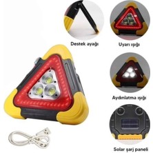 Renklime Işıklı Üçgen Reflektör LED Projektör Acil Durum Feneri Flaşör 500 Lümen