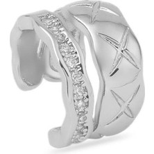 The Originals Vip Gümüş Renk Zirkon Taşlı Earcuff Kıkırdak Küpe