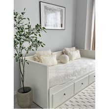 Tly Home Textiles Bahar Model Divan Yatak Örtüsü – 150X230 cm – Krem Nakışlı