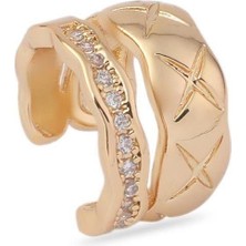 The Originals Vip Gold Renk Zirkon Taşlı Earcuff Kıkırdak Küpe