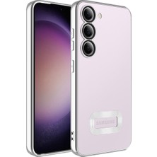 ZM Store Galaxy S23 Plus Uyumlu Kılıf Kamera Korumalı Logo Gösteren Omega Şeffaf Kapak