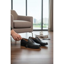 Enoch Hakiki Deri Mikro Dokulu ve Gizli Esnek Bantlı Erkek Comfort Loafer