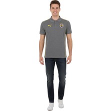 Fenerbahçe Orijinal Lisanslı 2024/25 A Takım Yetişkin  Polo Yaka Gri T-Shirt