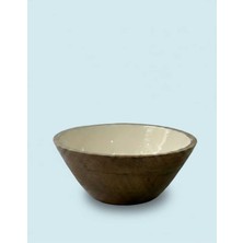 Mango Ağacı Kase Sunum, Salata, Meyve Kasesi 25 Cm-Krem-