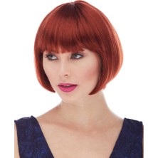 Zero Land Storozde Kızıl Renk Düz Kesim Astarlı Küt Parti Peruğu